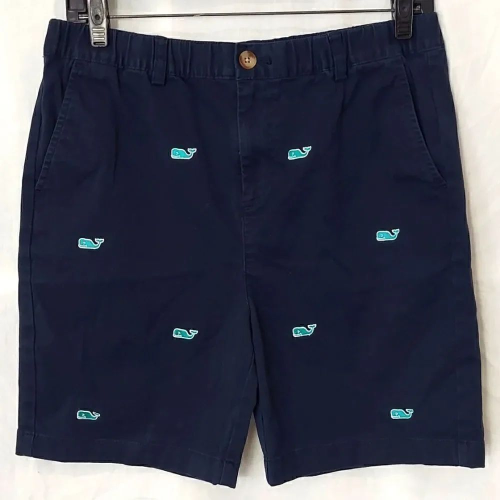 Vineyard Vines Whale Embroidered Breaker Navy Shorts Sz XL